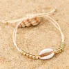 1PC Fashion Shell Kraal Armbanden Boho Vintage Kauri Goud Kleur Seashell Handgemaakte Verstelbare Armband Strand Sieraden voor Women259C