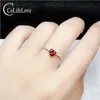 Simple 925 silver garnet heart ring 5 mm natural garnet silver engagement ring sterling silver garnet fine jewelry CoLifeLove265h