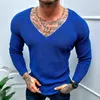 Maglioni da uomo Primavera Estate Maglione da uomo Vintage Pullover con foro sottile Maglieria Moda T-shirt lavorata a maglia a maniche lunghe T-shirt Streetwear da uomo