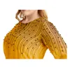 Casual Dresses Bodycon for Women Autumn Midi Dress 3/4 Sleeve Pleated Brodered Flares Bohemian Vestidos Robe Africaine Femme