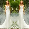 Abiti da sposa a sirena in chiffon con top a rete trasparente Abiti da sposa economici in tulle con applicazioni di pizzo a corte BM1511218I