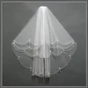 أبيض أو عاج قصير الزفاف حجاب مع لؤلؤة الحافة الكريستالية مع مشط 2T العروس Bride Bridal Veils303O