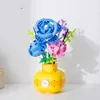 Blocchi Blocchi di costruzione Fiore fai da te Piccola particella rosa girasoli Bouquet in vaso Decorazione della casa Giocattoli per ragazze Regali di compleanno di Natale R230720