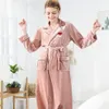 Yao Ting explosion models Korean velvet single nightgown female autumn and winter warm long love bathrobes home service297a