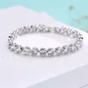 Pulsera de piedra CZ de corte redondo de diseñador de marcas de moda para mujer pulsera de tenis clásica brazalete joyería Gift294N