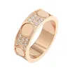 316 Titanium Steel Silver Gold Stones Full Shine Love Ring Men and Women Rose Gold Ring For Boven