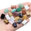 Pierre 10X14Mm Naturel Rose Rose Quartz Opale Oeil De Tigre Turquoise Rec Forme Charmes Blanc Noir Cristal Cab Cabochons Perles Fo Dhgarden Dh7Xv