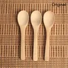 Whole- 3 Pieces Lot Mini Wooden Spoon Kitchen Cooking Teaspoon Condiment Utensil Coffee Spoon Kids Ice Cream Tableware Tool271v