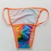 Męskie sznurki bikini majowe majtki wybrzuszenia konturowana torebka g4484 elastyczne pływanie męskie bieliznę Rainbow Colors2253