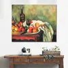 Contemporary Abstract Oil Painting on Canvas Still Life with Onions and Bottle Paul Cezanne Artwork Vibrant Art for Home Decor