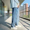 Jeans pour hommes 2023 automne Plaid mâle mode Harajuku pantalons décontractés hommes Streetwear ample surdimensionné coréen Hip Hop pantalon à jambes larges