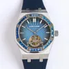 Мужские алмазные турбиллинские часы автоматические механические перемещения часов резиновый ремешок водонепроницаемые световые роскошные дизайнерские наручные часы244o