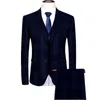 Men's Suits Blazers QJ CINGA Men's Striped Three-piece Suit Wedding Business Men's Suit White Blue Black Terno Masculino Plus Size Costume Homme 230719