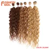 Synthetic Wigs Afro Kinky Curly Hair Bundles Synthetic 24-28inch 6pcs/lot Ombre Blonde Weaves for Black Women 230227