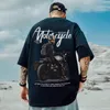 Men's T-Shirts American Streetwear Motorcycle Men Graphic Printed T-shirts Summer Casual Cotton Y2K Tee Tops Hip Hop Fashion Oversized T Shirt 230719