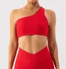 Yoga Outfit Une Épaule Sexy Soutien-Gorge De Sport Femmes Gym Top Côtelé Formation Sous-Vêtements Stretch Workout Fitness Gilet