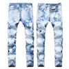 paint splatter jeans pant size 42 irregular mens High Waisted trousers Skinny Fit Denim jean207p