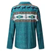 Kobiety Polos Tops Autumn Large Thirt V SCICK ZAPIPER AZTEC AZTEC ETHIC Printing Długie rękawy Casual Pullover Ladies Top 230720