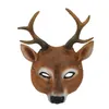 Cosplay Mask Halloween Party Animal Deer Head PU Leather Carnival Cospaly Realistic X0803271k