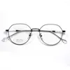 Güneş Gözlüğü Çerçeveleri Modaya uygun poligonal alaşım gözlükler unisex hafif leylak pembe nedensel diyopter gözlükleri dayanıklı metal gözlük dolu