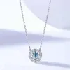 Silver Fit Pandora Par Necklace Rose Gold Classic Elegant Necklace Set Diy Heart Love Heart Blue Crina Charm för pärlor Charms
