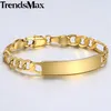 Trendsmax Baby Armband Gold Filled Figaro Chain Smooth Bangle Link ID Armband Voor Baby Kind Jongens Meisjes 5mm 11 5cm KGBM102790