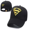 Designer Superman Bordado Boné de Beisebol Ajustável Strapback Algodão Curvo Baseabll Chapéu Masculino Feminino Boné de Golfe marca algodão Sun 301c