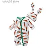 Jumpsuits Daughter's Spring and Autumn Easter Radish Bodysuit Climbing Clothes Harper Rabbit Ear Hat Two Piece Children's Clothing T230720