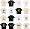 KCTX Summer Rhude T-shirt estampada da marca Homens Mulheres T-shirts de gola redonda Primavera Estilo High Street Qualidade Top Tees Rhude Tamanho Asiático S xl Camiseta Casablanca