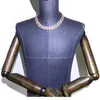 Высококачественное модное декоративное ожерелье Трех рядовых бриллиантов в Майами Куба, полная циркона, мужской хип -хоп Rose246s