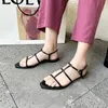 Sandalen Damen Sommer Flache Sandalen Fetisch Blau Y2K Gladiator Sandalen Dame Hochzeit Braut Nachtclub Party T-Riemen Abschlussball Freizeitschuhe 230719