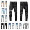 designer Jeans Mens Denim Embroidery Pants Fashion Holes Trouser US Size 28-40 Hip Hop Distressed Zipper trousers For Male Top Sell U9t4#