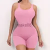 Survêtements pour femmes Cloud Hide Femmes Yoga Body Workout Sans Manches Jumpsuit Gym Vêtements Sportswear Fitness Shorts Salopette Costume One Piece Outfit J230720