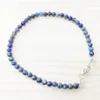 MG0148 HELA NTURAL LAPIS LAZULI ANKLET HANDAMDE STONE KVINNA MALA PEADS ANKLET 4 MM Mini Gemstone Jewelry259e