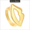 Lustusteel Mouth Shape Men For Men For Men For Gold Lips Ringsトレンディスタイルアクセサリーパーティー卸売