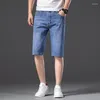 Heren shorts Summer gescheurde jeans mannen klasse denim broek rek zwart blauw slanke rechte mannelijke korte plus maat 29-46 ly3002