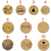 1 Inch Round Brown Kraft Stickers 500 labels per roll Handmade WITH LOVE THANK YOU289b