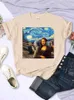 Afbeelding van mij en Mona Lisa print T-shirt mode Tshi