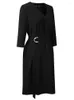 Abiti casual Autunno Donna Classic Pure Colour Wear To Work Ladylike Shift Loose Dress EB754