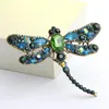 Nieuwe Mode Strass Dragonfly Broche Pin Decoratieve Kledingstuk Accessoires Dier Broches Vintage Crystal Sjaal Sieraden Christmas270u