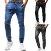 Män jeans män mode elastisk lös för unga långa byxor casual manlig rak stråle fötter byxor224d