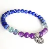 MG0818 6 mm äkta lapis lazuli ohm charm armband toppklass fluorite amethys t yoga mala armband freds bringer armband2376