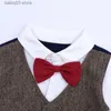 Tute Racconti per bambini Abbigliamento per bambini 2023 Baby First Year Dress Tie Shirt Gentleman Pagliaccetto Baby One Piece Creeper T230720