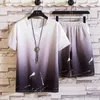 Chándales de hombre Traje de hombre Gradient Summer Camiseta de manga corta Conjunto Moda 2 piezas Streetwear Impreso en 3D Deportes Pantalones cortos de playa Ropa deportiva Hombre 230720