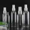 Plastsprayflaska 120 ml transparent spraypump flaska tom kosmetisk behållare 4oz 1000 st mycket gratis frakt emeru