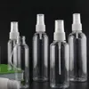 Bouteille de pulvérisation en plastique 120ml Bouteille de pompe de pulvérisation transparente Conteneur cosmétique vide 4OZ 1000Pcs / Lot Livraison gratuite Emeru