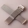 Titta på band Rostfritt stål Mesh Watchband 18mm 19mm 20mm 21mm 22mm 24mm Silver Watch Strap Armband Special Fold Clasp Deployment Quick Pin 230719