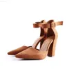 Sandals 2023 Woman Shoes Ankle Strap Platform Sandals Woman High Heel Pointed Toe Shoes Woman Black Heel Pumps Summer Lady Footwear L230720