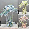 装飾的な花人工花の列ウェディングテーブルセンター装飾アクリルスタンドエルホームパーティーステージバックグラウンドプロップ