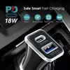 18W 2.4A PD USB Dual Ports Car Charger Auto Power Adapters For Ipad Iphone 12 13 14 Pro Max Huawei Xiaomi Android phone With Retail Box